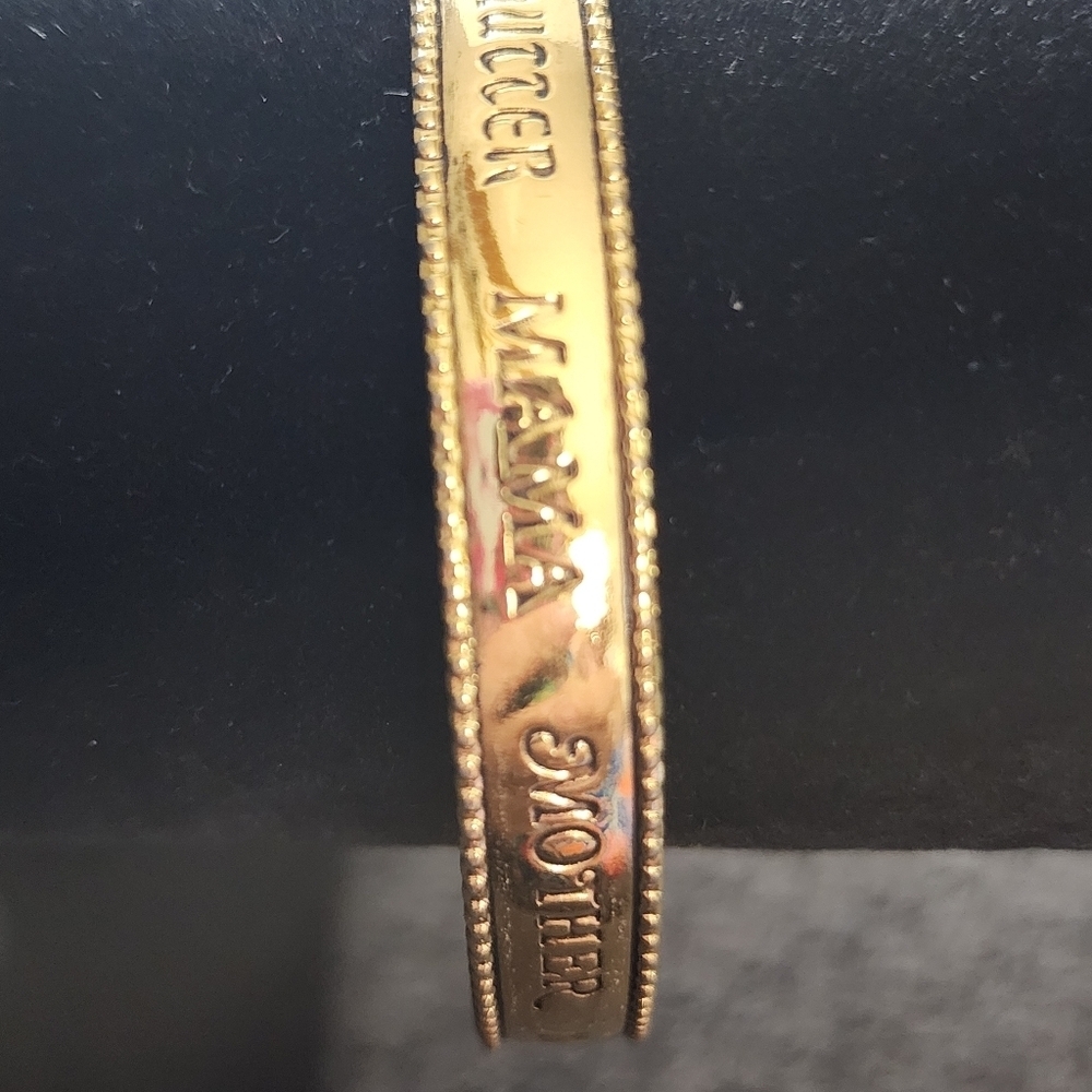 Goldtone Mother Bangle Bracelet - Picture 4 of 4